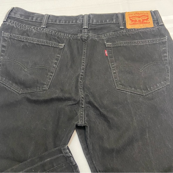 LEVI’S 505 Black Mens Bootcut Jeans EUC Size 40 x 29 - Picture 4 of 11
